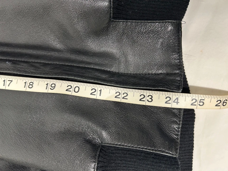 Chaqueta BALLY Para Hombre Detalle Negro Cuero Suave Cremallera Cuello Pestaña - Talla 42 Hecha en Italia Foto 4 de 4