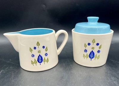 Vintage Marcrest Swiss Alpine Chalet Creamer & Covered Sugar Bowl Set MCM JP3300