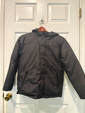 Old Navy Boys Hooded Puffer Jacket Zip Front XL 14-16 Gray Winter Fall