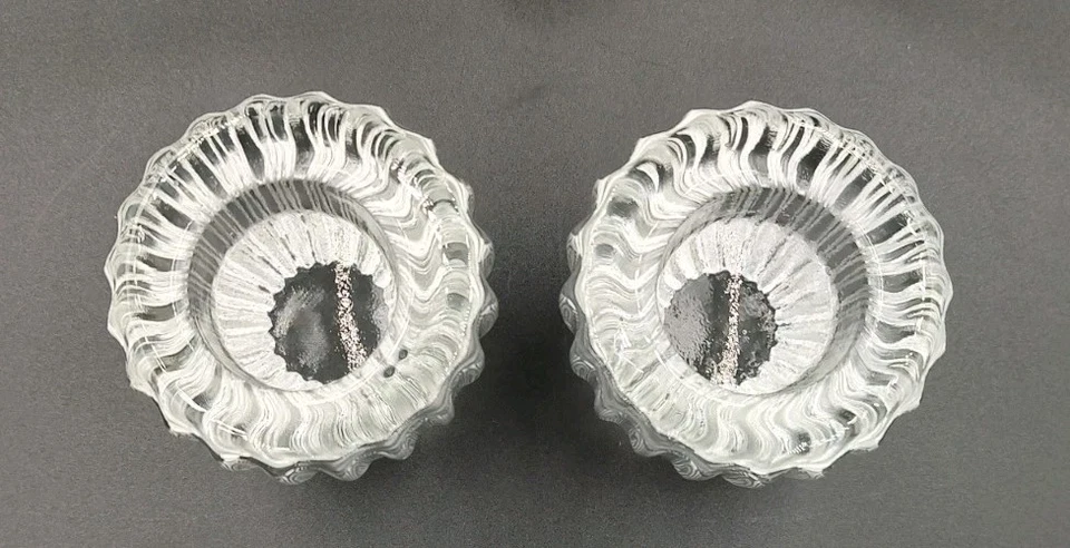 Candelabros votivos italianos de vidrio pesado para caja y barril Foto 2 de 4