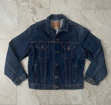 VTG 90s Levi  s Denim Trucker Jacket 70516-0216 Dark Denim Wash Size L