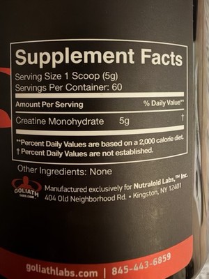 Goliath Labs N.O. Monster 60 Capsules & Creatine Monohydrate 300g Bundle