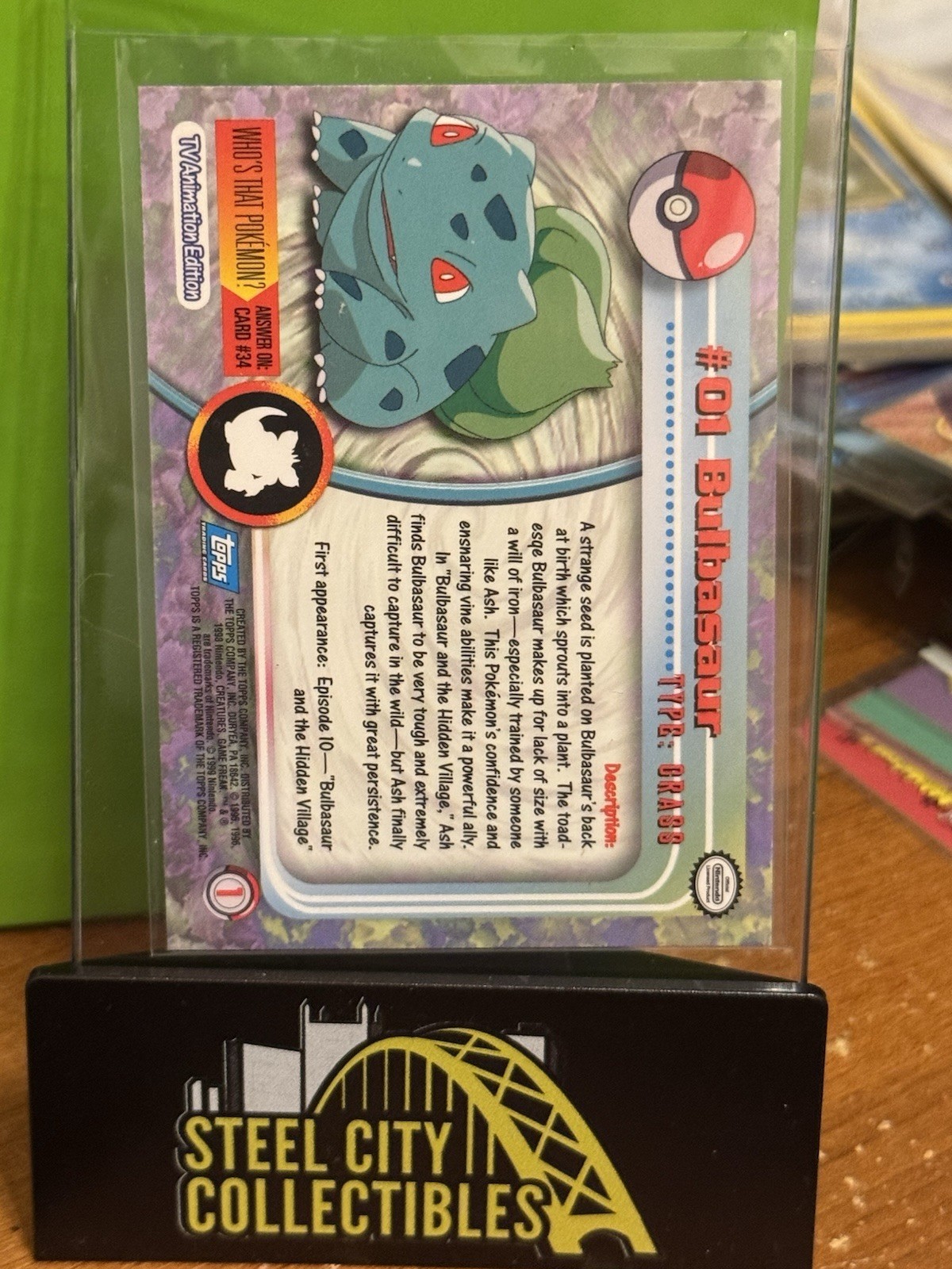 Topps 1999 Pokemon TV Animation Edition Series 1 #01 Bulbasaur Topps ...