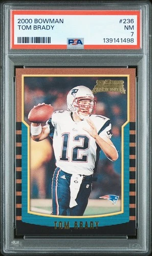 2000 BOWMAN #236 TOM BRADY ROOKIE RC PSA 7