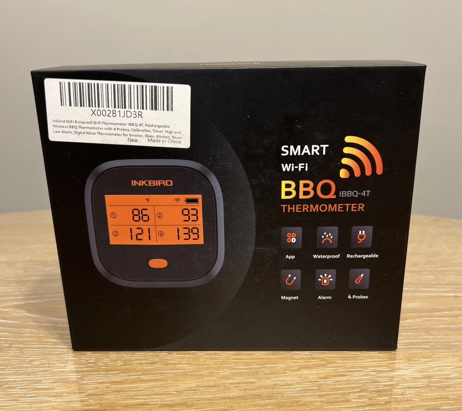 INKBIRD WiFi Meat Thermometer IBBQ-4T, Wireless WiFi BBQ (2 Probes Only)