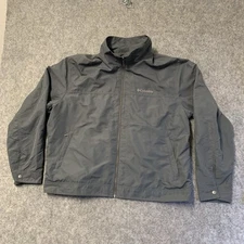 Columbia Jacket Mens XL Gray Windbreaker Mesh Lined Vented Back