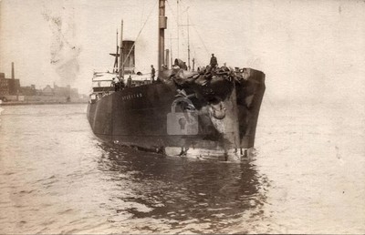Storstad Montquebec After Collision w the Empress of Ireland RPPC Postcard COPY
