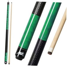 Pool Cue Stick 58'', Canadian Maple Pro Billiard Cue Green with Printed Grip