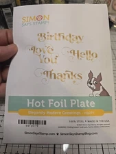 Simon Says Stamp Foiled Modern Greetings Plate 4 Classic Sentiments