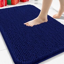Arotive 30x20 Ultra Soft Absorbent Shaggy Chenille Bath Rug Navy