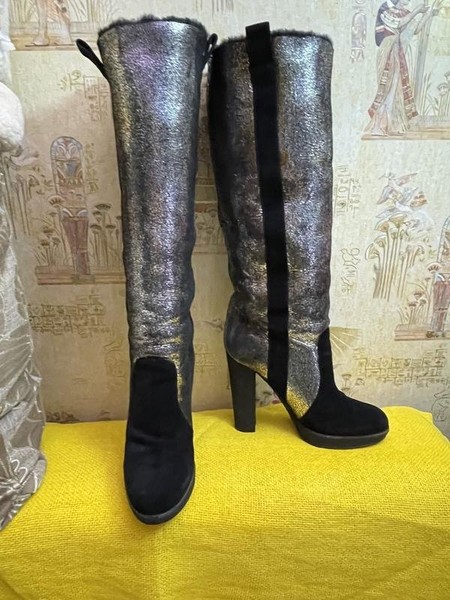 Women Casadei Boots Black Suede 37 #135J