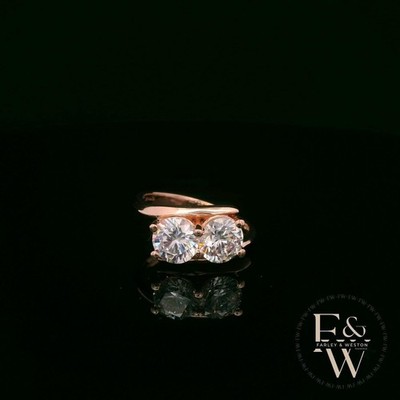 Moissanite Rose Gold Ring Farley And Weston 9ct Double Cluster Handmade
