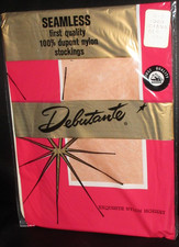 Vintage Nylon Stockings DEBUTANTE CINNA-GLO BEIGE 10.5 A7 1000