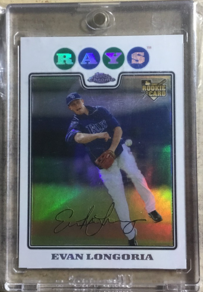 2008 TOPPS CHROME REFRACTOR EVAN LONGORIA #193 RC MINT