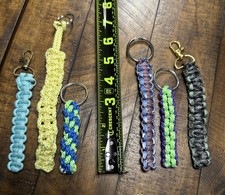 Multicolor Paracord Keychains Lot Of 6 Multi Weaves  Lengths