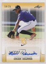 2017 Leaf Perfect Game National Showcase Yellow 18/25 Xavier Edwards Auto 1b3