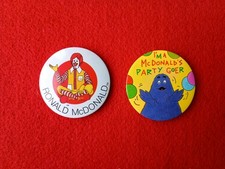 2 Vintage McDonalds Pin Badges, images in Very Good Condition