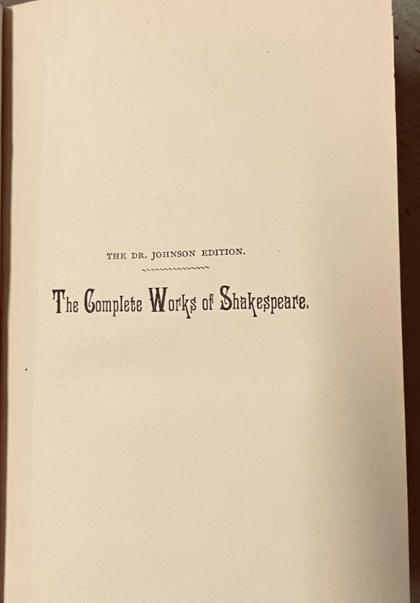 VTG The Complete Works of Shakespeare Vol.1-7, 1892 Dr. Johnson Edition