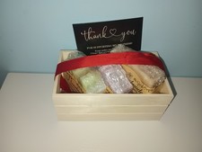 Handmade Natural Lavender Bar Soap Gift Set, 3 Bars in Wooden Crate  Card