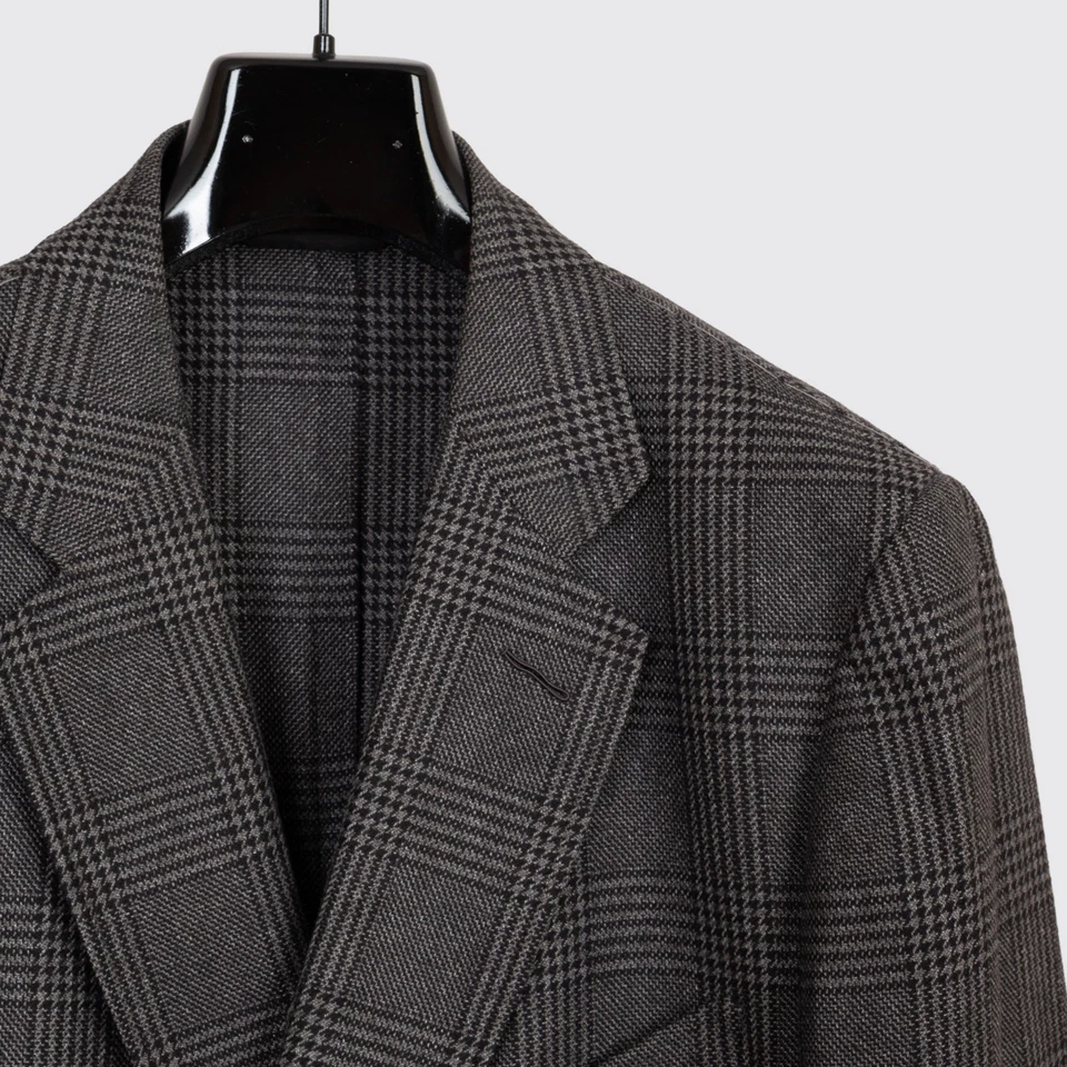 Tom Ford Jacket Size EU58 Men Cardigan O'C Dark Gray Glen Check Silk Blend - Image 2 of 4
