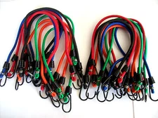 20 VIRGIN RUBBER SUPER POWER 10" MINI BUNGEE CORDS 59005-N STAINLESS STEEL HOOKS