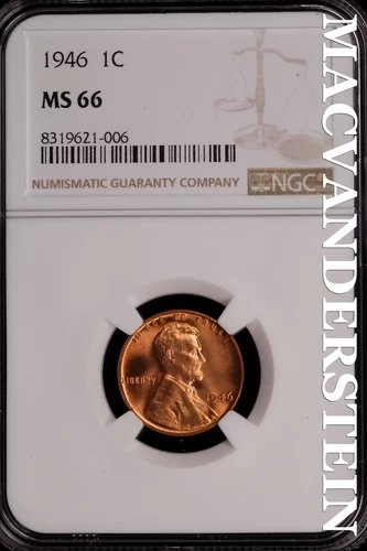 1946 Lincoln Wheat Cent-NGC MS 66 Brilliant Uncirculated Lustrous #SLG291