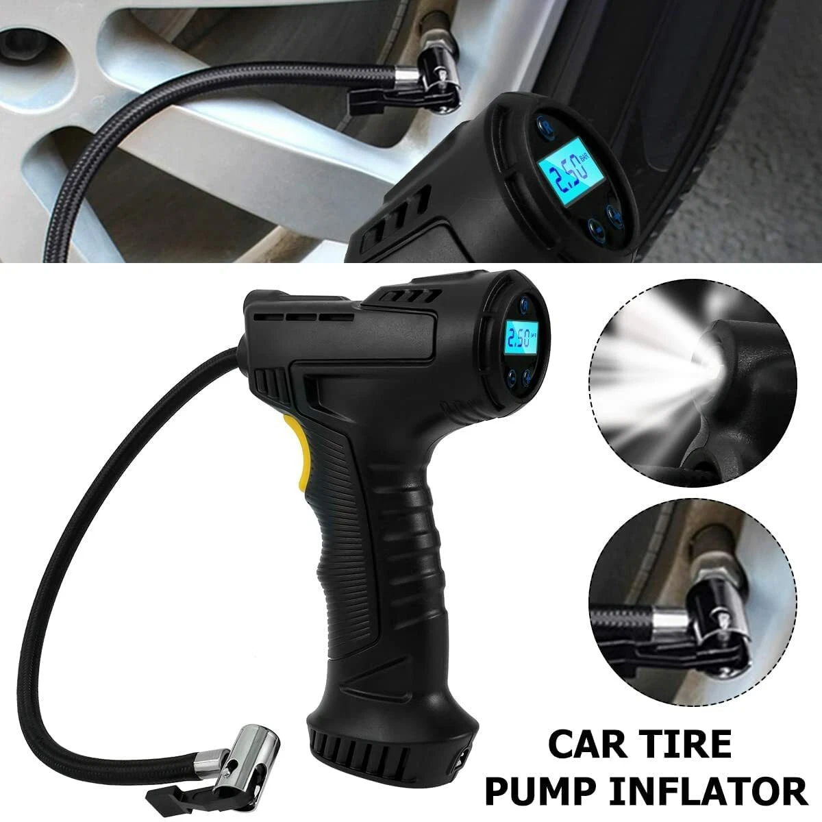 Rechargeable Car Air Pump Portable Handheld Car Tyre Inflator Pump