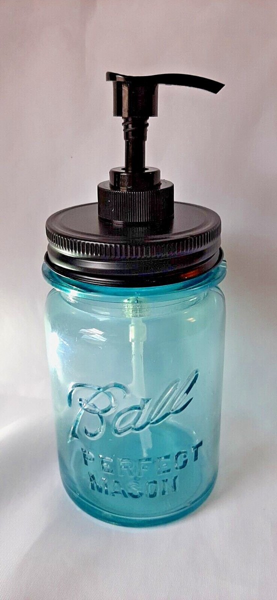 Ball / Country Mason Stainless Steel Pump Soap Dispenser For Pint Mason Jar - Glass & Brushed Finish