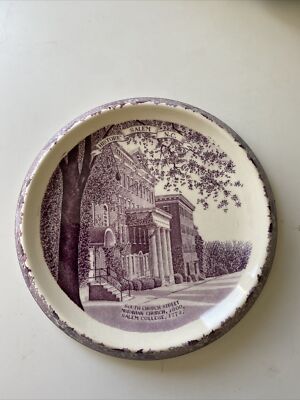 Alte englische Staffordshire Ware historisch Salem N.C USA Vintage Plakette Teller selten 