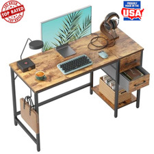Computer Desk with 2 Drawers, 40 Inch Small Home Office Desk Study Writing Table