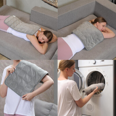 Electric Heated Pad 10 Heat Settings Back Pain Leg Cramps Relief Warmer 24'' Gray