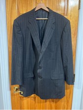 High Performance Ermenegildo Zegna Grey Wool Striped 2 Button Suit Coat Blazer