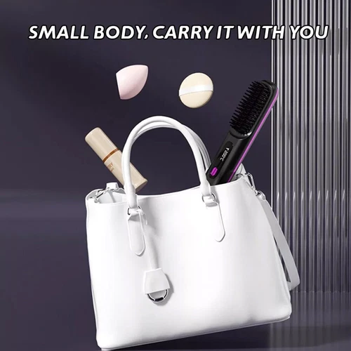 Hair Straightener Brush Negative Travel Portable Cordless Fast Heating Hot Comb - Picture 11 of 16