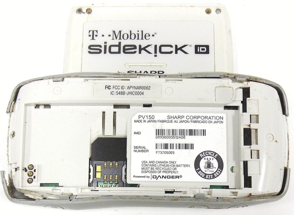 Sharp Sidekick iD PV150 - White and Gray ( T-Mobile ) Rare Side