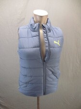 Puma Size M 10-12 Kids Blue Full Zip High Neck Pocket Slim Insulated Vest 178