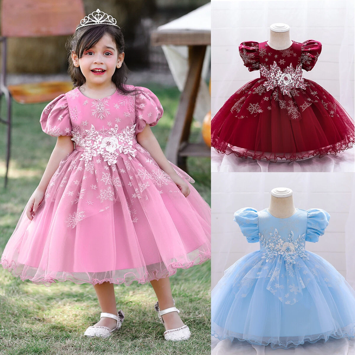 Baby Pink Matching Princess Dresses