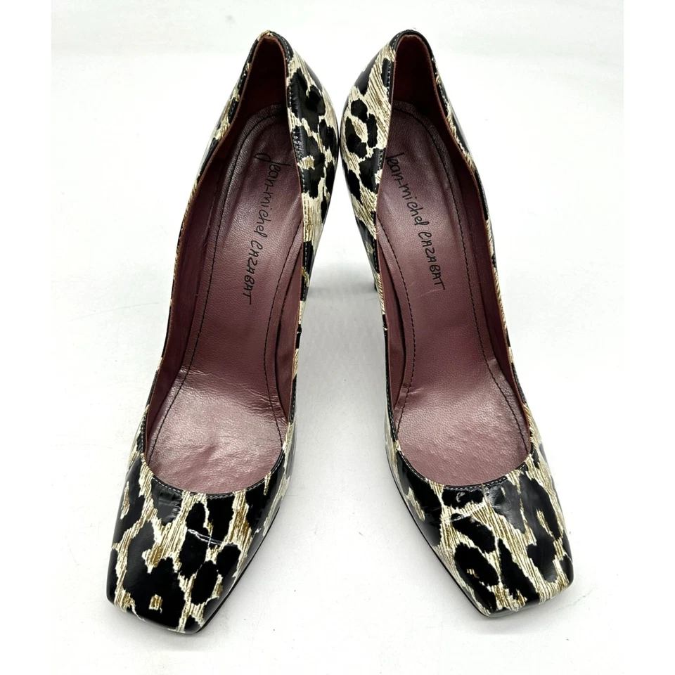 Jean Michel Cazabat Tacones Mujer Zapatos Sin Cordones Cuero Estampado Animal Negro 40.5 Foto 4 de 4