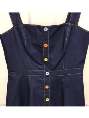 shoshanna olevia Button Front Denim dress