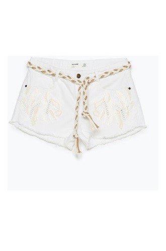 women's Bordado Pantalones Cortos De Mezclilla Con Jeans Blanco 10 Nuevo | eBay