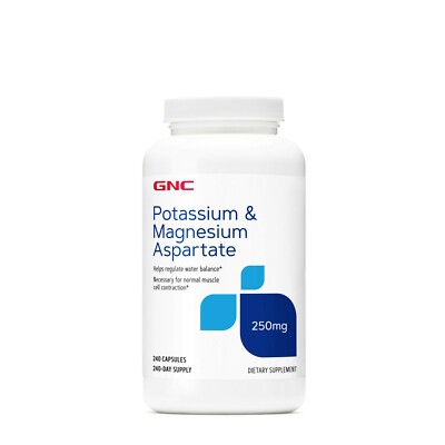 GNC POTASSIUM & MAGNESIUM ASPERTATE 240 Capsules(EXP:02/2028)