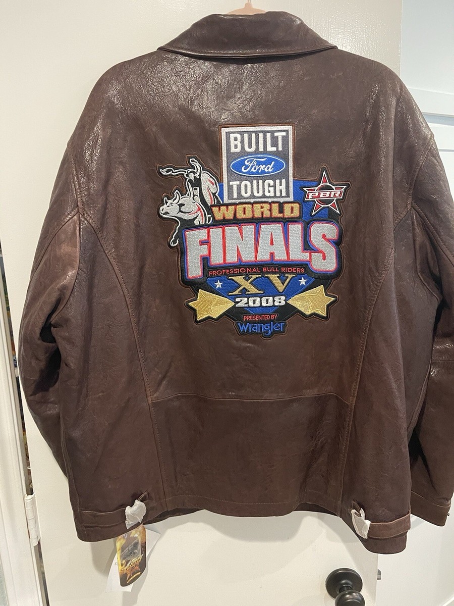 Vtg Cripple Creek 2008 PBR Rodeo World Finals Leather Jacket