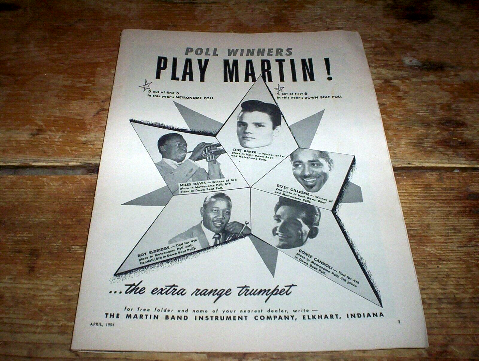 CHET BAKER / MILES DAVIS ( MARTIN INSTRUMENT CO. ) 1954 Vintage PROMO ...