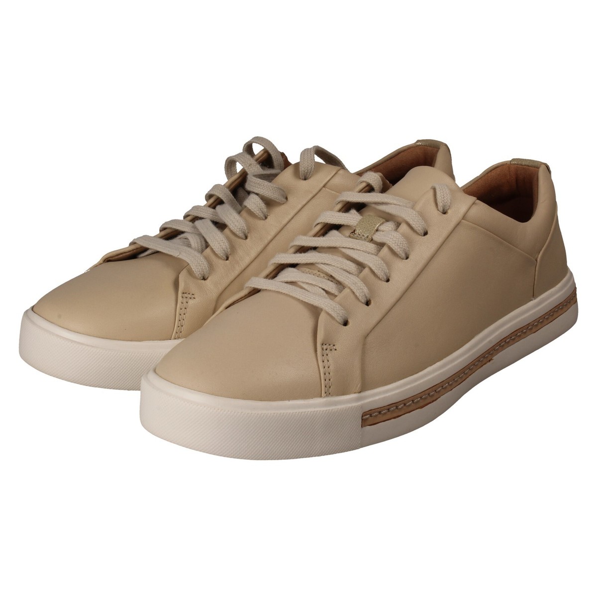 LADIES CLARKS LIGHT SAND COMBI LACE UP CASUAL SHOES UN MAUI LACE