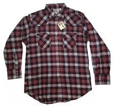 New Ely Cattleman Mens Plaid Red Flannel Large New With Tags Pearl Snap Western