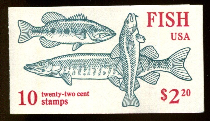 US Booklet MNH #BK154 Fish Complete, (2 x 2209a panes) P# 11111