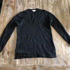 Gerard Darel Black Fuzzy V Neck Sweater Shirt Womens Size 1 NEW