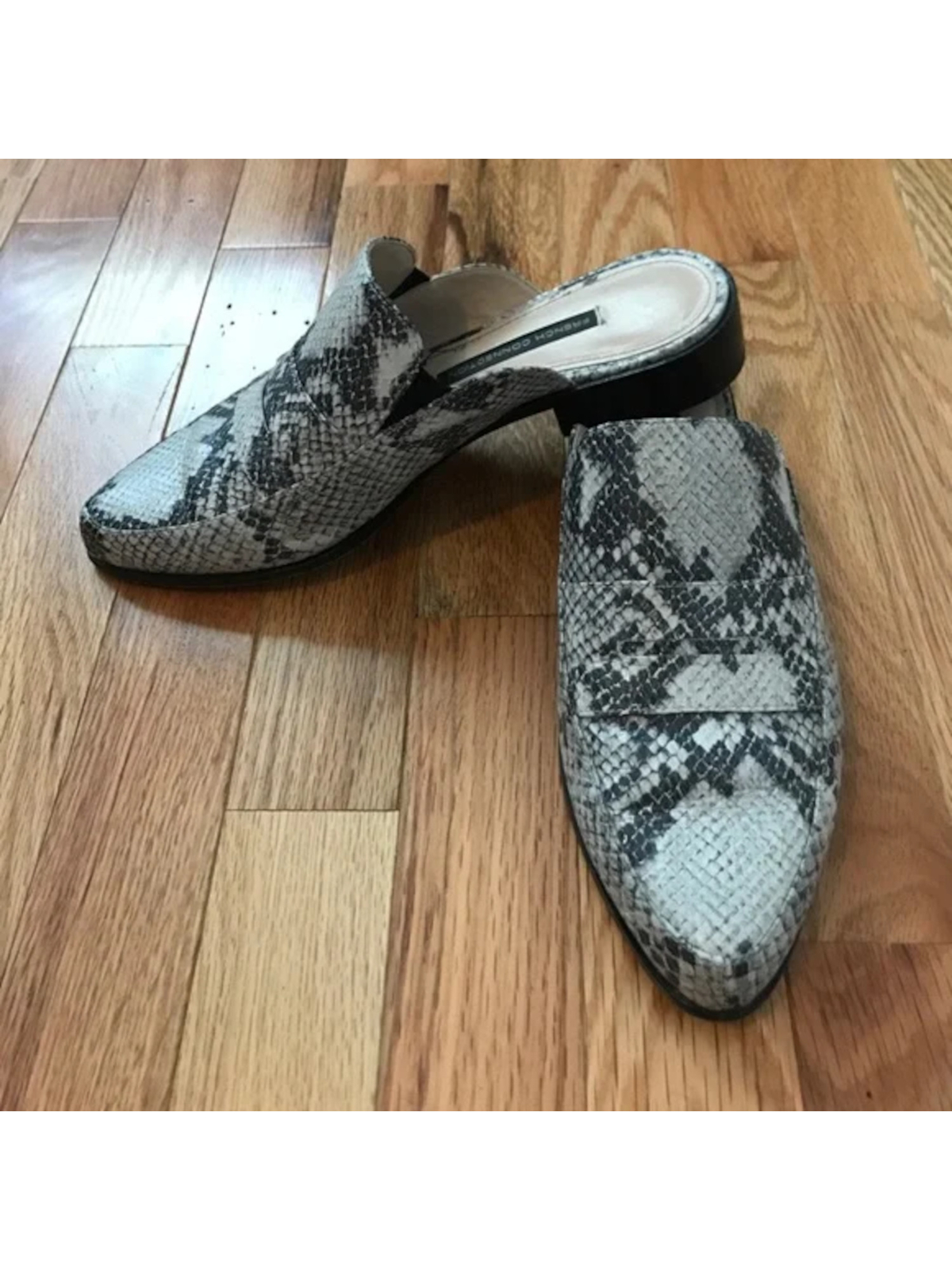 FRENCH CONNECTION Женские черные кожаные шлепанцы Penny Louis Almond 95 9090₽