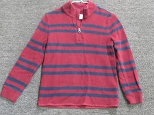Gap Sweater Boys Large Purple Blue Stripe Long Sleeve 1/4 Zip Pullover Cotton