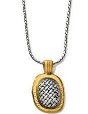 Brighton JM3232 Ferrara Artisan Two Tone Pendant Necklace Silver-Gold NWT