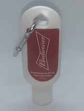 Budweiser Broad Spectrum SPF 30 Sunscreen Lotion 1 fl oz w/ Carabiner Clip